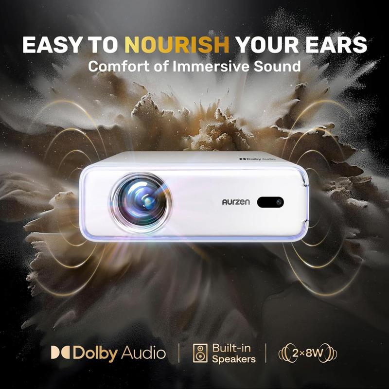 Projetor Inteligente Aurzen EAZZE D1 WiFi Bluetooth 1080P Branco